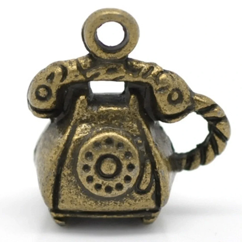 4pcs Rotary‎ Phone Charms Bronze Tone Metal telephone